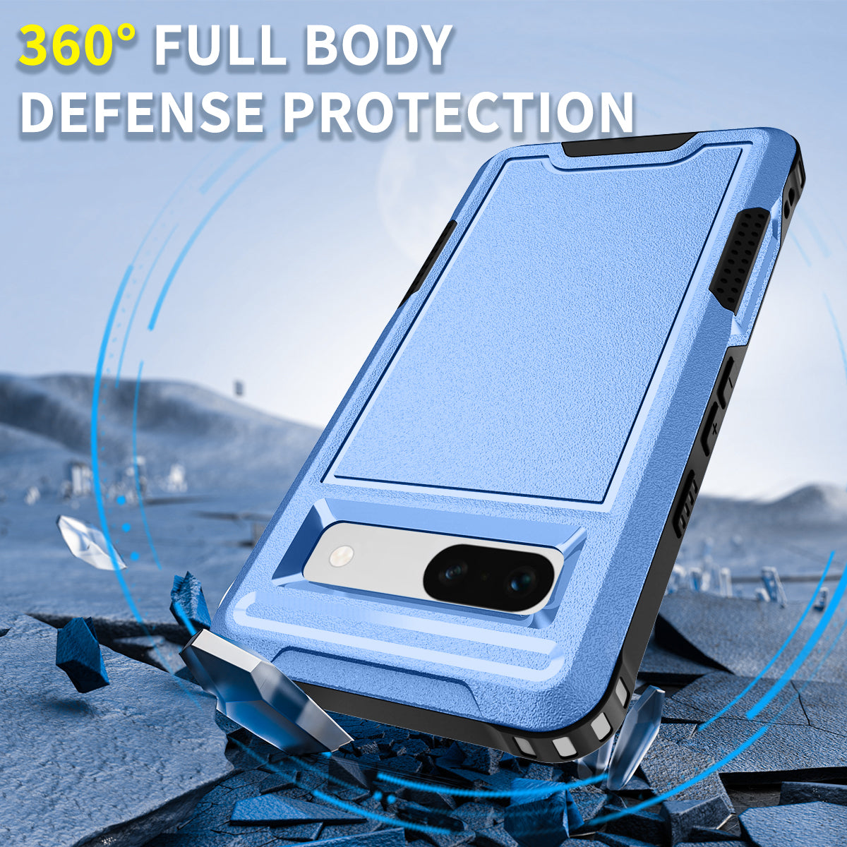 For Google Pixel 7a Rugged Hybrid  Hard PC Soft TPU Phone Case Non-Slip Protective Cover
