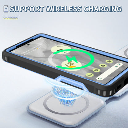 For Google Pixel 7a Rugged Hybrid  Hard PC Soft TPU Phone Case Non-Slip Protective Cover