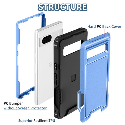 For Google Pixel 7a Rugged Hybrid  Hard PC Soft TPU Phone Case Non-Slip Protective Cover