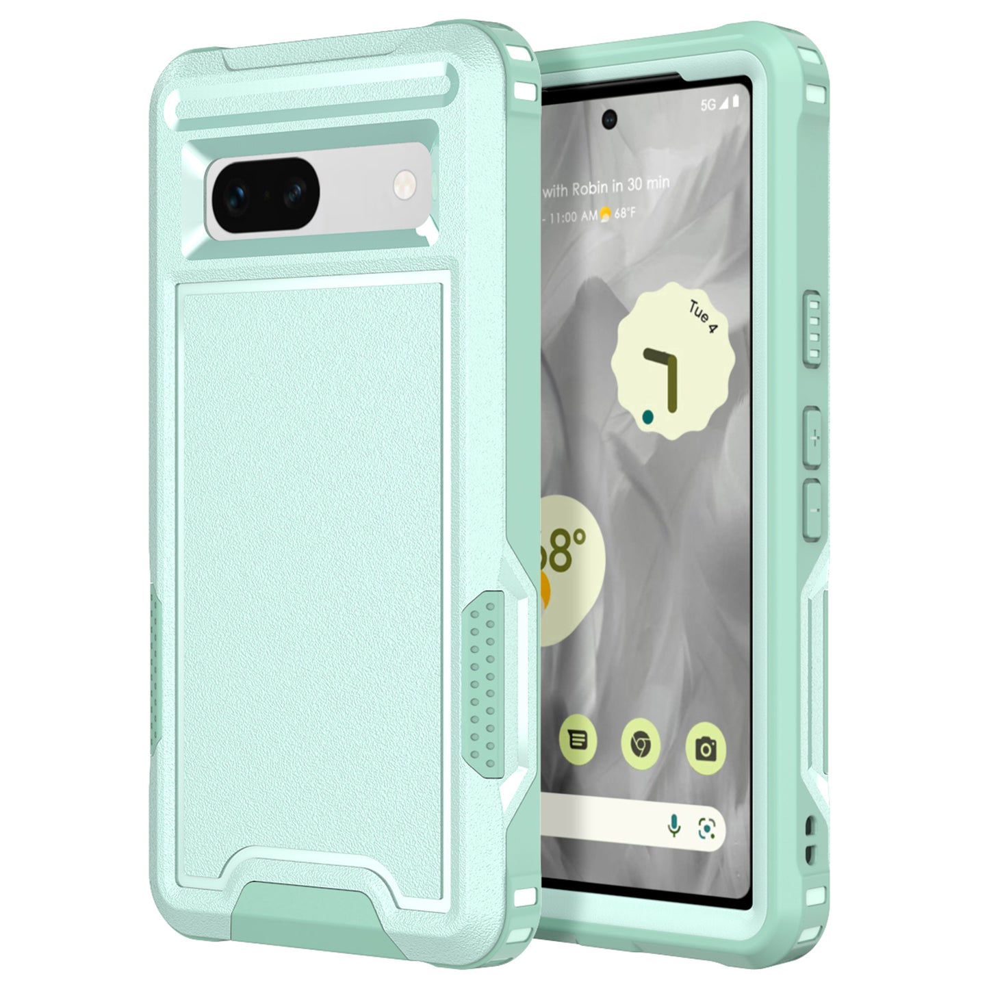 For Google Pixel 7a Rugged Hybrid  Hard PC Soft TPU Phone Case Non-Slip Protective Cover