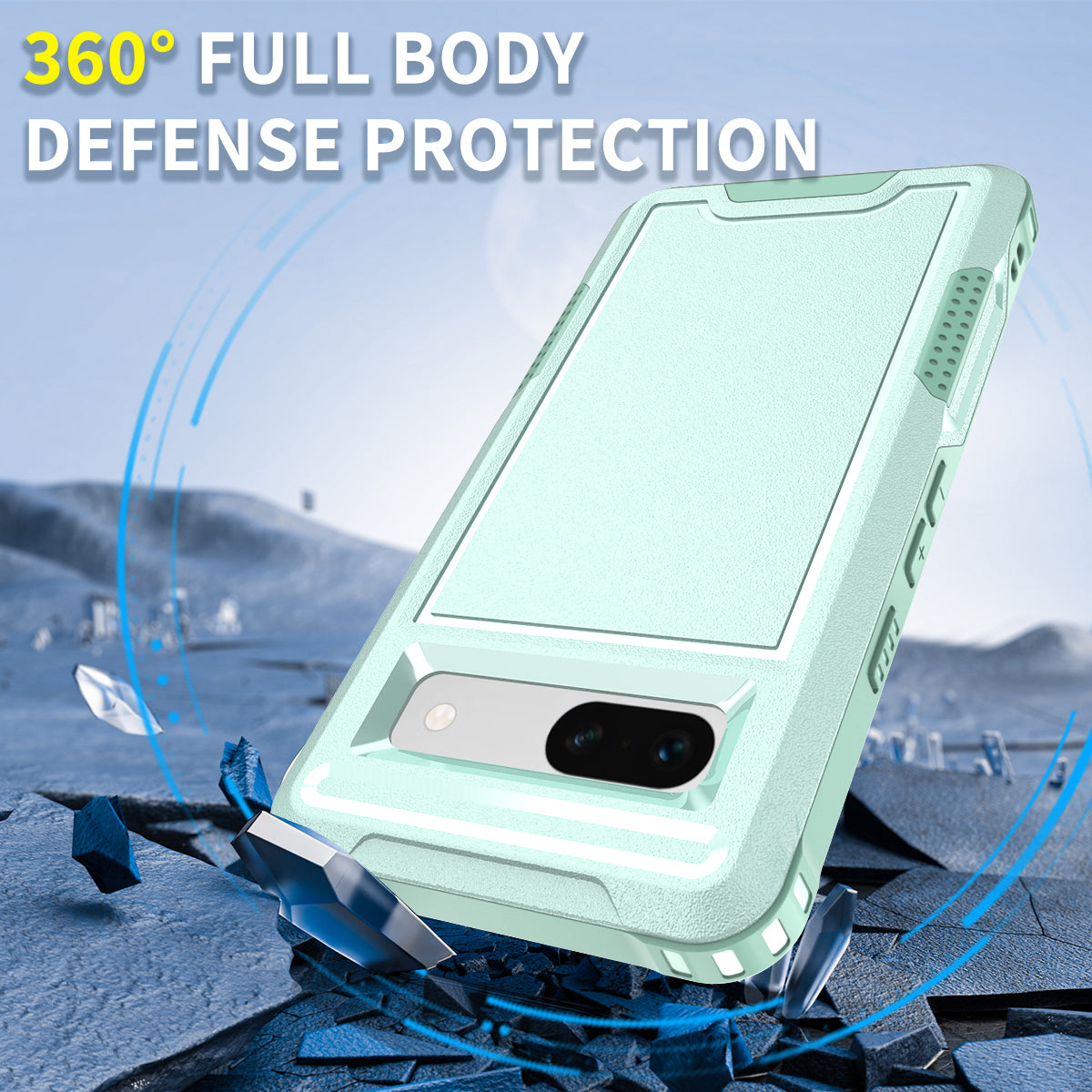 For Google Pixel 7a Rugged Hybrid  Hard PC Soft TPU Phone Case Non-Slip Protective Cover