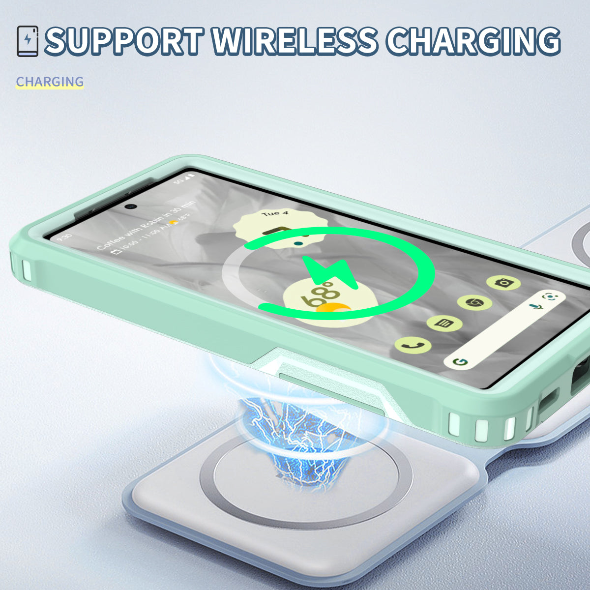 For Google Pixel 7a Rugged Hybrid  Hard PC Soft TPU Phone Case Non-Slip Protective Cover