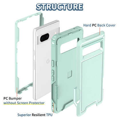 For Google Pixel 7a Rugged Hybrid  Hard PC Soft TPU Phone Case Non-Slip Protective Cover