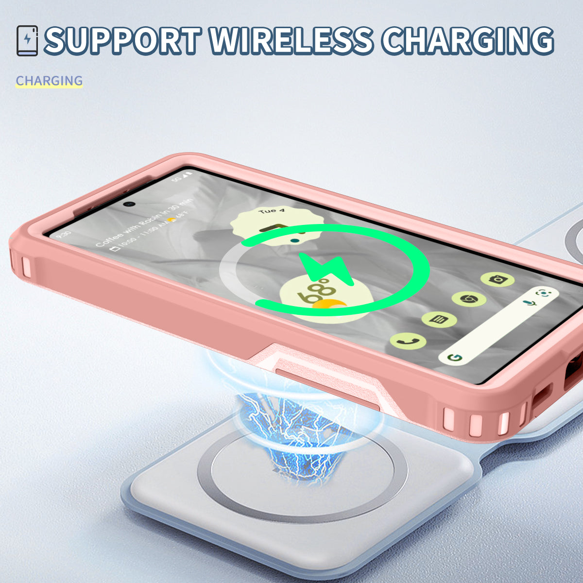 For Google Pixel 7a Rugged Hybrid  Hard PC Soft TPU Phone Case Non-Slip Protective Cover