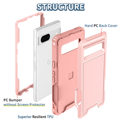 For Google Pixel 7a Rugged Hybrid  Hard PC Soft TPU Phone Case Non-Slip Protective Cover