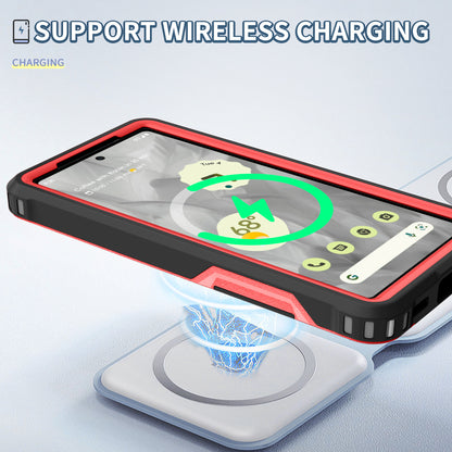 For Google Pixel 7a Rugged Hybrid  Hard PC Soft TPU Phone Case Non-Slip Protective Cover