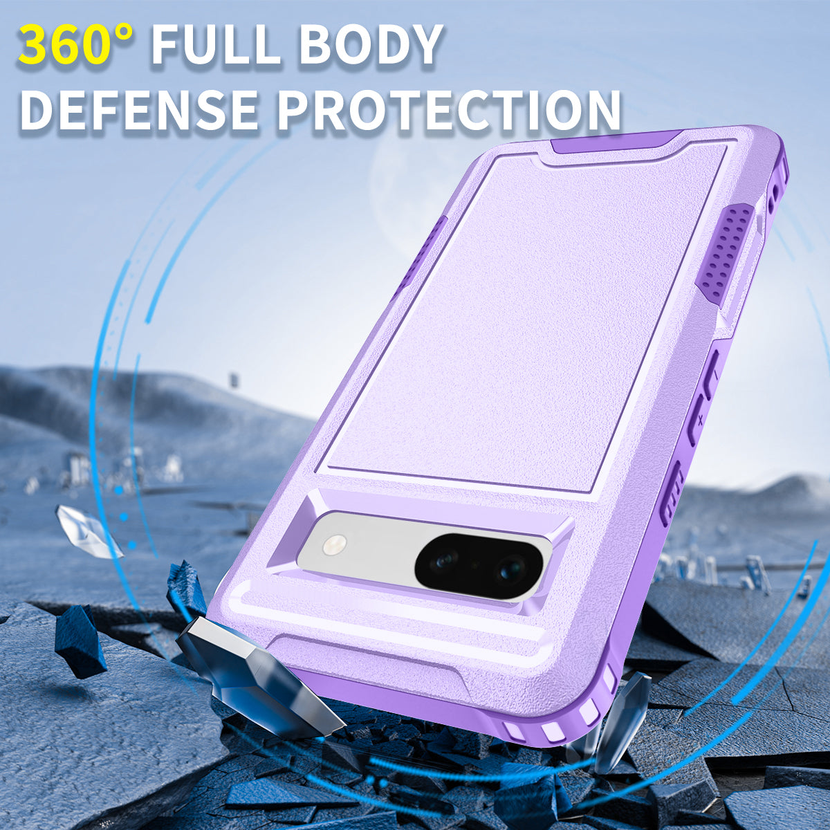 For Google Pixel 7a Rugged Hybrid  Hard PC Soft TPU Phone Case Non-Slip Protective Cover
