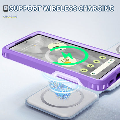 For Google Pixel 7a Rugged Hybrid  Hard PC Soft TPU Phone Case Non-Slip Protective Cover