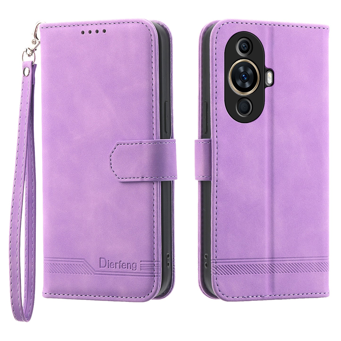 DIERFENG DF-03 Phone Case for Huawei nova 11 , Lines Imprinted Leather Wallet Flip Stand Cover