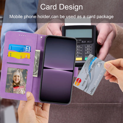 DIERFENG DF-03 Phone Case for Huawei nova 11 , Lines Imprinted Leather Wallet Flip Stand Cover