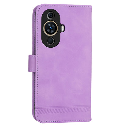 DIERFENG DF-03 Phone Case for Huawei nova 11 , Lines Imprinted Leather Wallet Flip Stand Cover