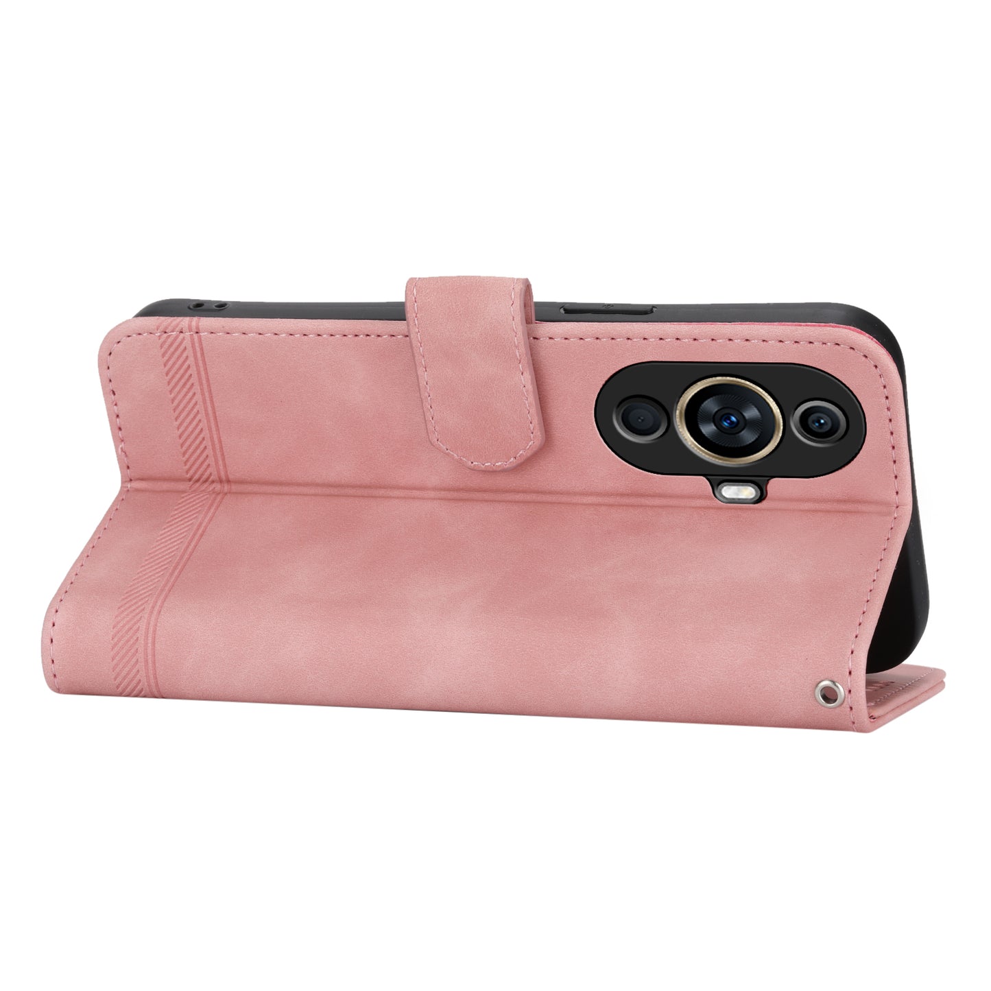 DIERFENG DF-03 Phone Case for Huawei nova 11 , Lines Imprinted Leather Wallet Flip Stand Cover