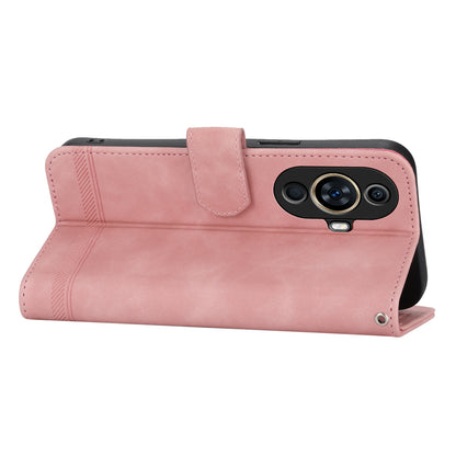 DIERFENG DF-03 Phone Case for Huawei nova 11 , Lines Imprinted Leather Wallet Flip Stand Cover