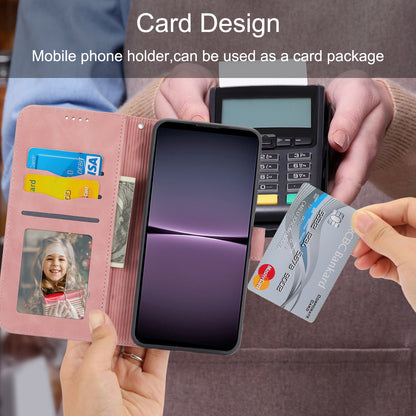 DIERFENG DF-03 Phone Case for Huawei nova 11 , Lines Imprinted Leather Wallet Flip Stand Cover