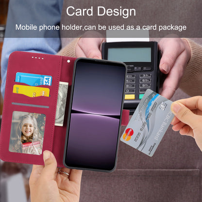 DIERFENG DF-03 Phone Case for Huawei nova 11 , Lines Imprinted Leather Wallet Flip Stand Cover