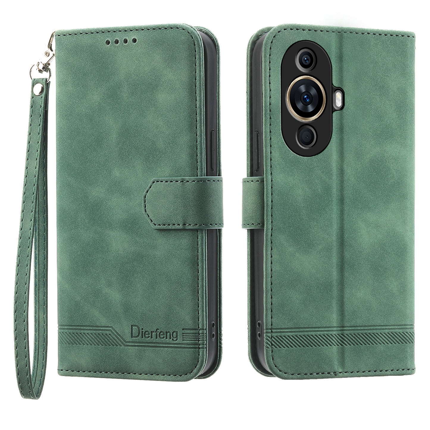 DIERFENG DF-03 Phone Case for Huawei nova 11 , Lines Imprinted Leather Wallet Flip Stand Cover
