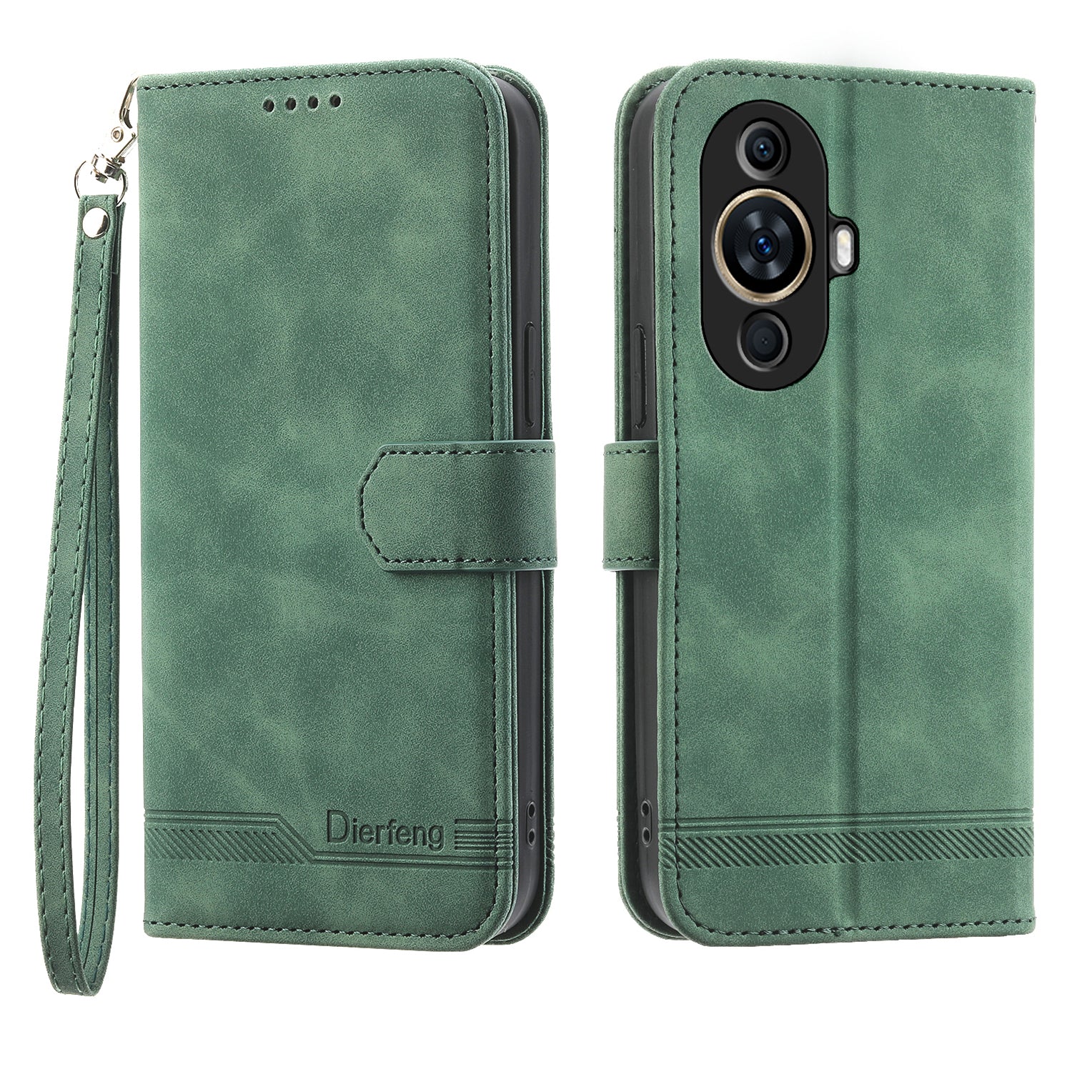 DIERFENG DF-03 Phone Case for Huawei nova 11 , Lines Imprinted Leather Wallet Flip Stand Cover