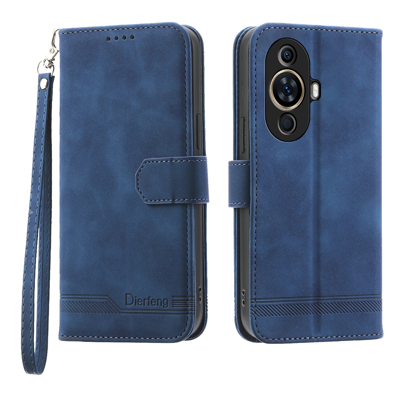 DIERFENG DF-03 Phone Case for Huawei nova 11 , Lines Imprinted Leather Wallet Flip Stand Cover