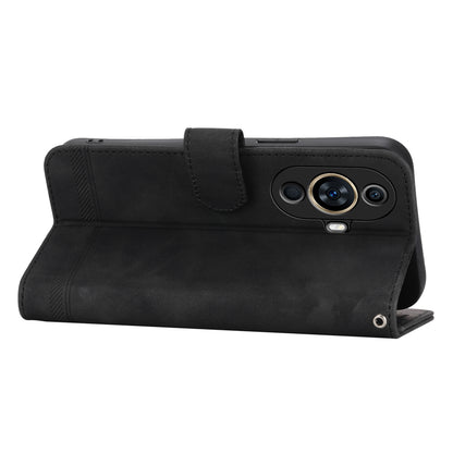 DIERFENG DF-03 Phone Case for Huawei nova 11 , Lines Imprinted Leather Wallet Flip Stand Cover