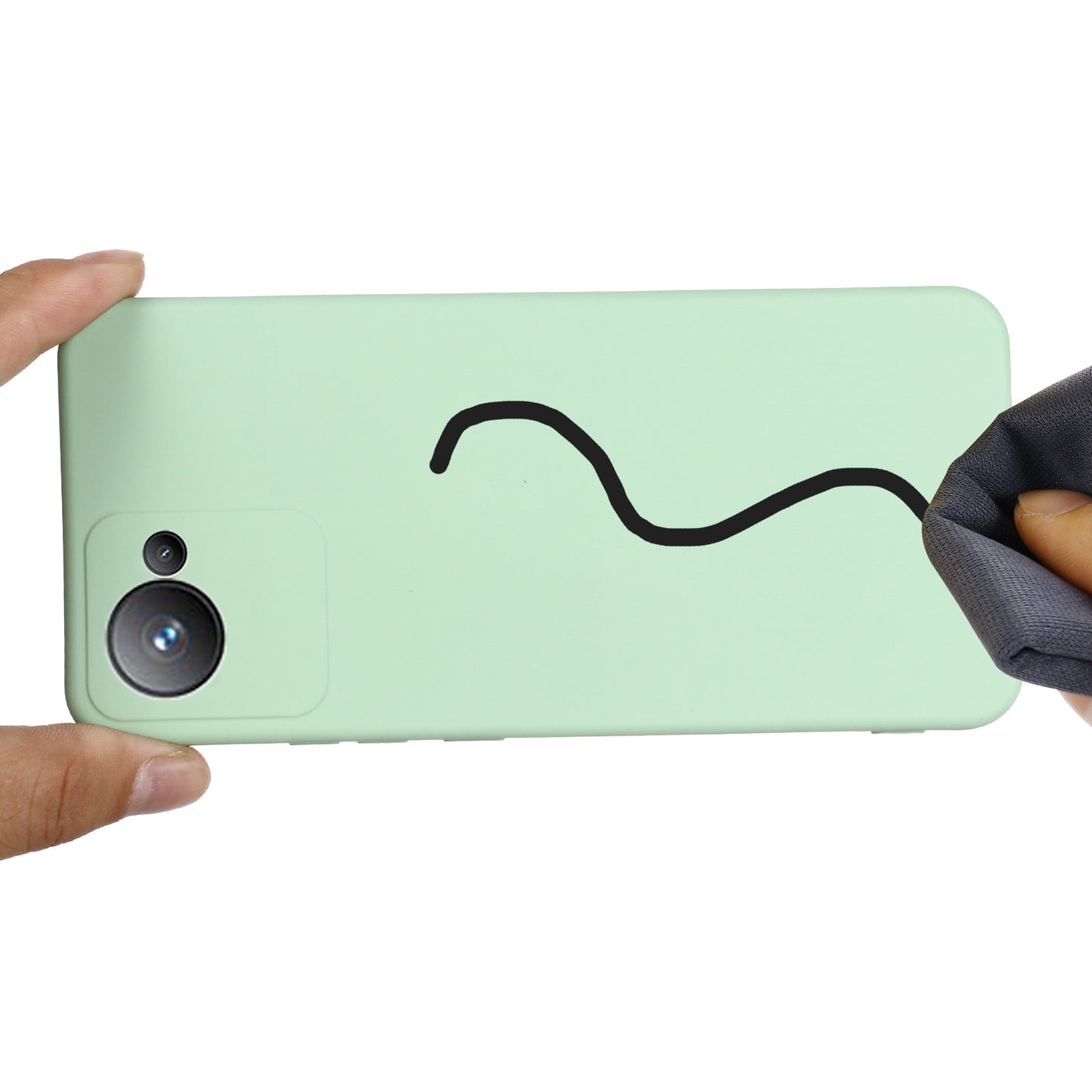 For Realme Narzo 50i Prime 4G / C30s 4G Soft Lining Liquid Silicone Phone Case Anti-Drop Shockproof Cover