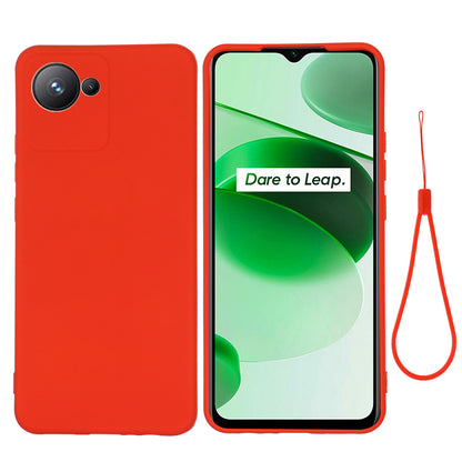 For Realme Narzo 50i Prime 4G / C30s 4G Soft Lining Liquid Silicone Phone Case Anti-Drop Shockproof Cover