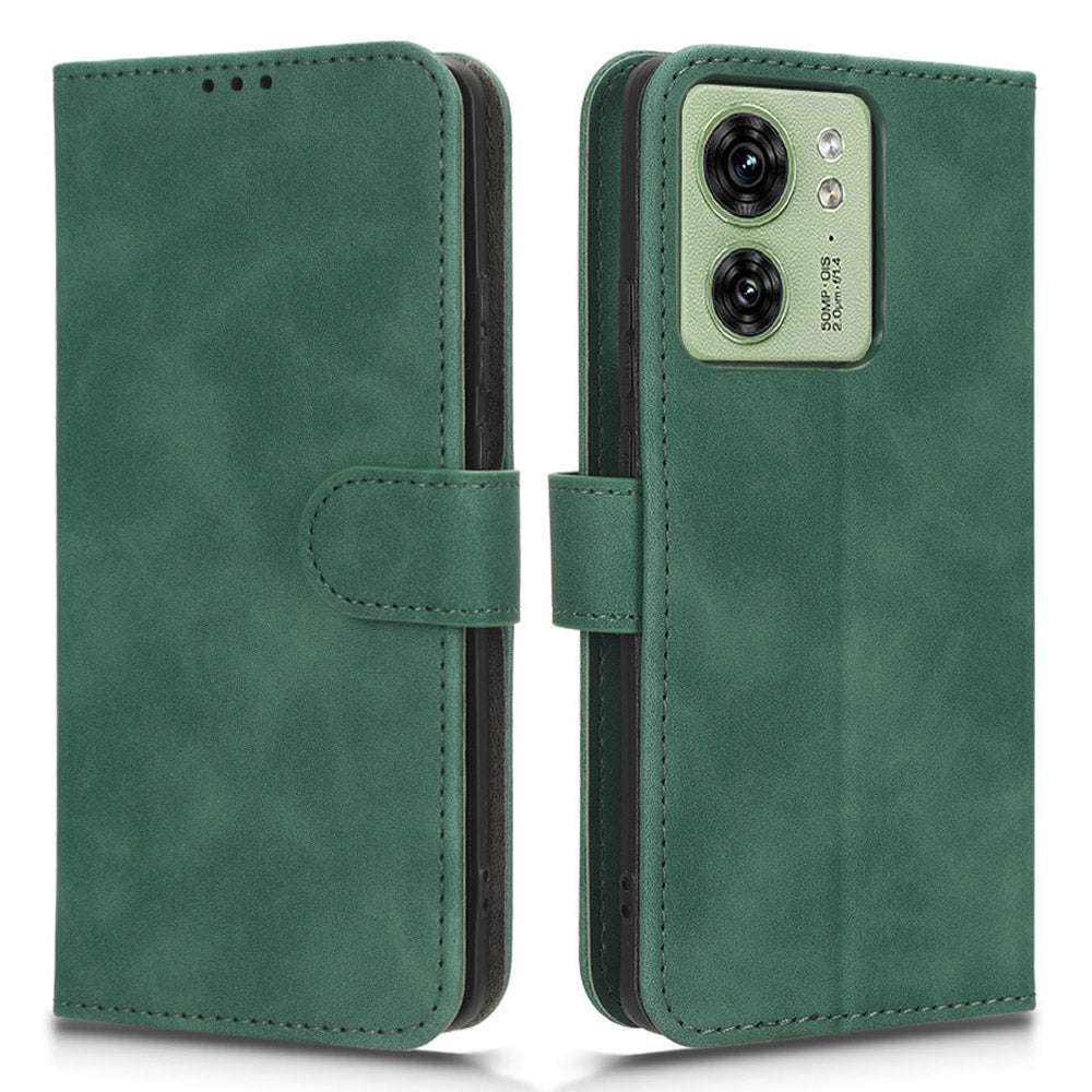 For Motorola Edge 40 5G PU Leather Skin-touch Wallet Case Stand Magnetic Closure Flip Phone Cover