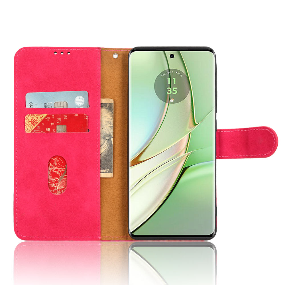 For Motorola Edge 40 5G PU Leather Skin-touch Wallet Case Stand Magnetic Closure Flip Phone Cover
