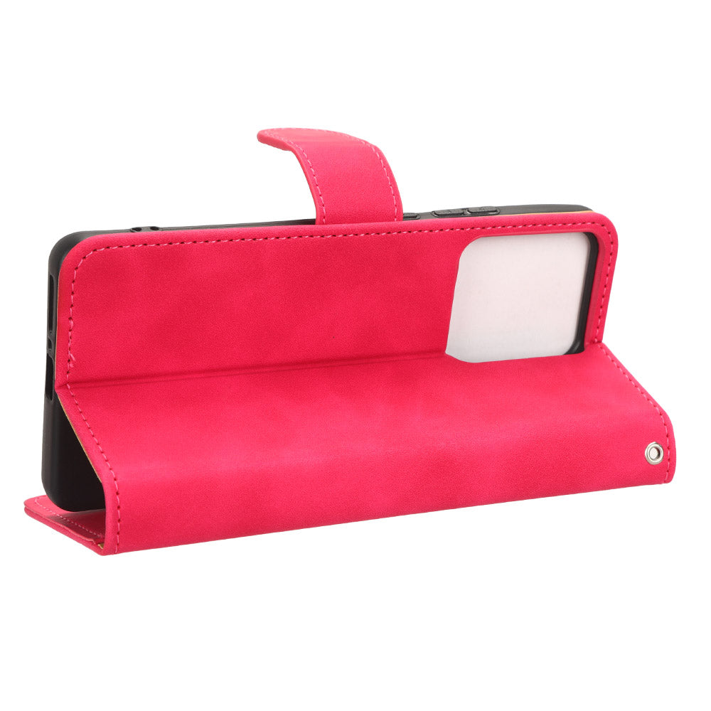 For Motorola Edge 40 5G PU Leather Skin-touch Wallet Case Stand Magnetic Closure Flip Phone Cover