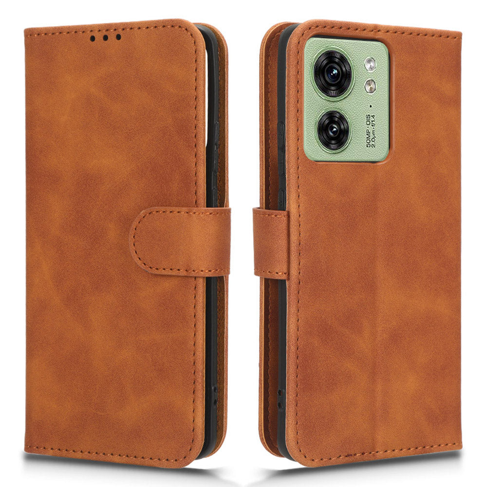For Motorola Edge 40 5G PU Leather Skin-touch Wallet Case Stand Magnetic Closure Flip Phone Cover