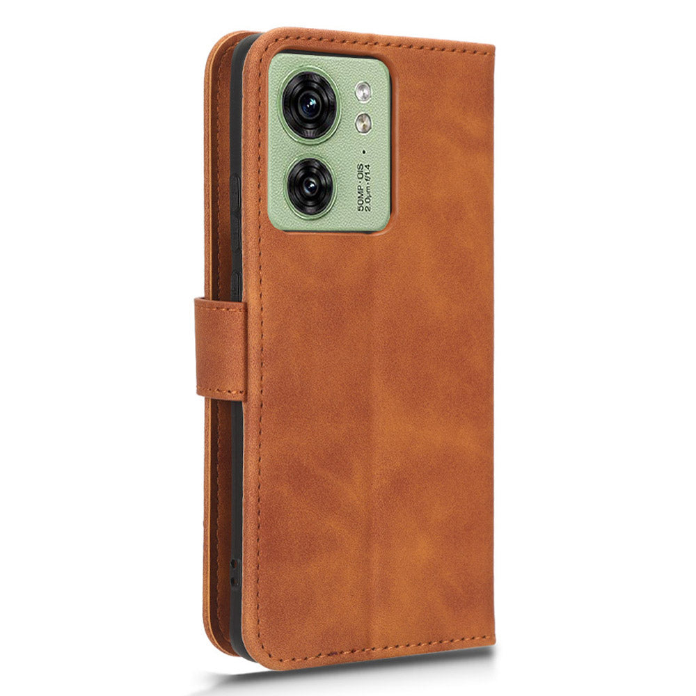 For Motorola Edge 40 5G PU Leather Skin-touch Wallet Case Stand Magnetic Closure Flip Phone Cover