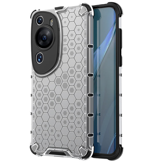 For Huawei P60 Art Anti-fingerprint Honeycomb Texture Phone Case Anti-drop TPU+PC Smartphone Cover