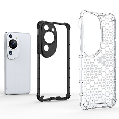For Huawei P60 Art Anti-fingerprint Honeycomb Texture Phone Case Anti-drop TPU+PC Smartphone Cover