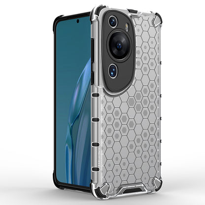 For Huawei P60 Art Anti-fingerprint Honeycomb Texture Phone Case Anti-drop TPU+PC Smartphone Cover