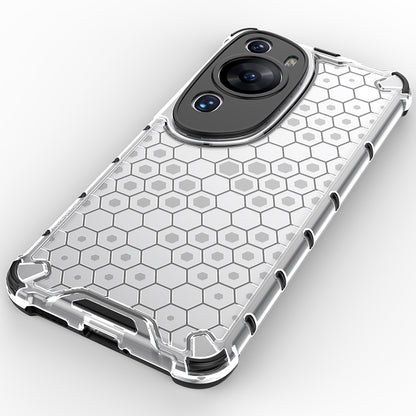 For Huawei P60 Art Anti-fingerprint Honeycomb Texture Phone Case Anti-drop TPU+PC Smartphone Cover