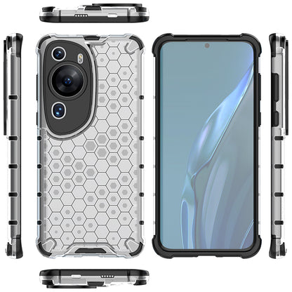 For Huawei P60 Art Anti-fingerprint Honeycomb Texture Phone Case Anti-drop TPU+PC Smartphone Cover