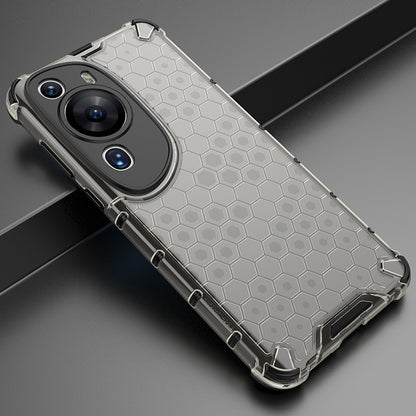 For Huawei P60 Art Anti-fingerprint Honeycomb Texture Phone Case Anti-drop TPU+PC Smartphone Cover