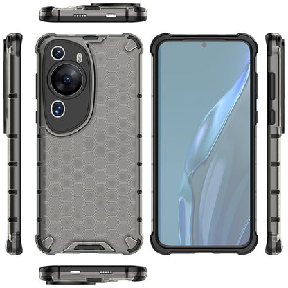 For Huawei P60 Art Anti-fingerprint Honeycomb Texture Phone Case Anti-drop TPU+PC Smartphone Cover