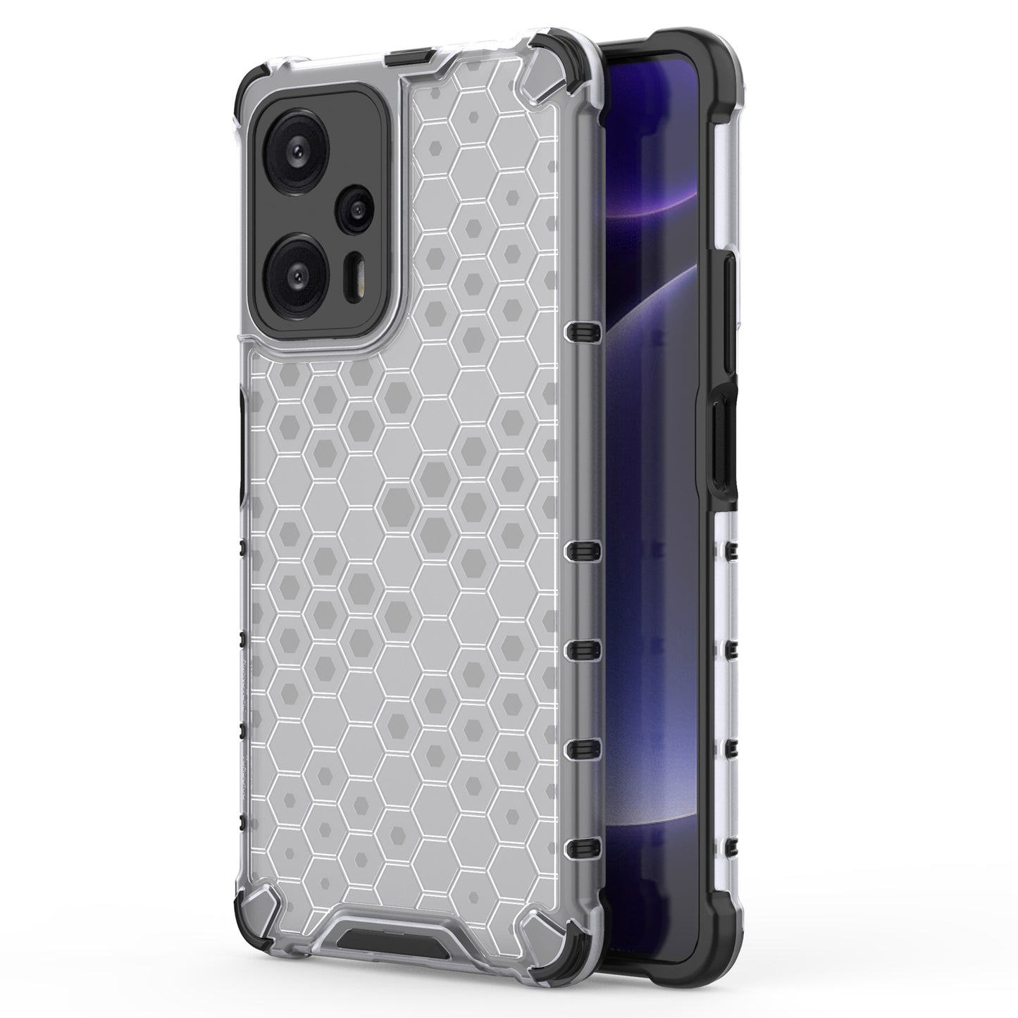 For Xiaomi Redmi Note 12 Turbo / Poco F5 5G Phone Case TPU+PC Honeycomb Texture Cover