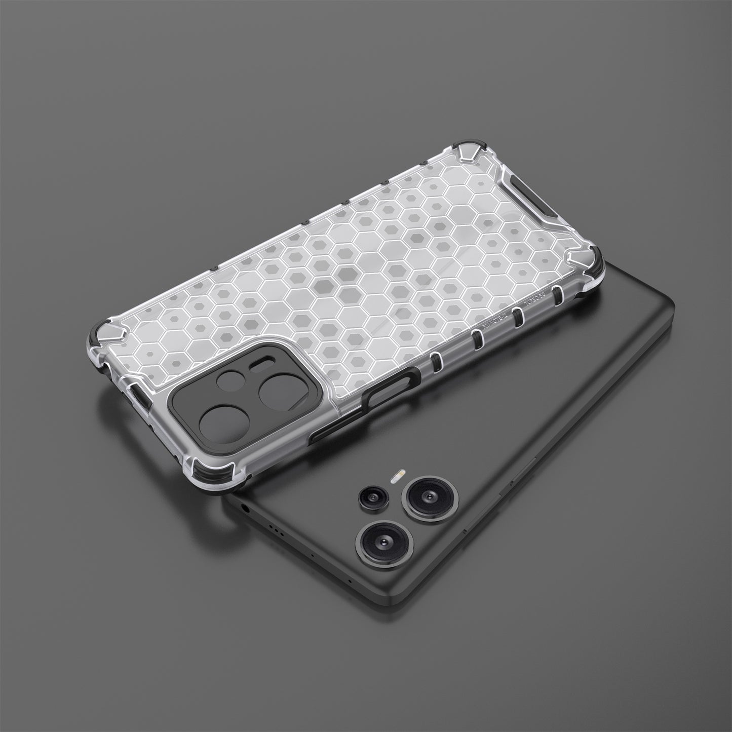 For Xiaomi Redmi Note 12 Turbo / Poco F5 5G Phone Case TPU+PC Honeycomb Texture Cover