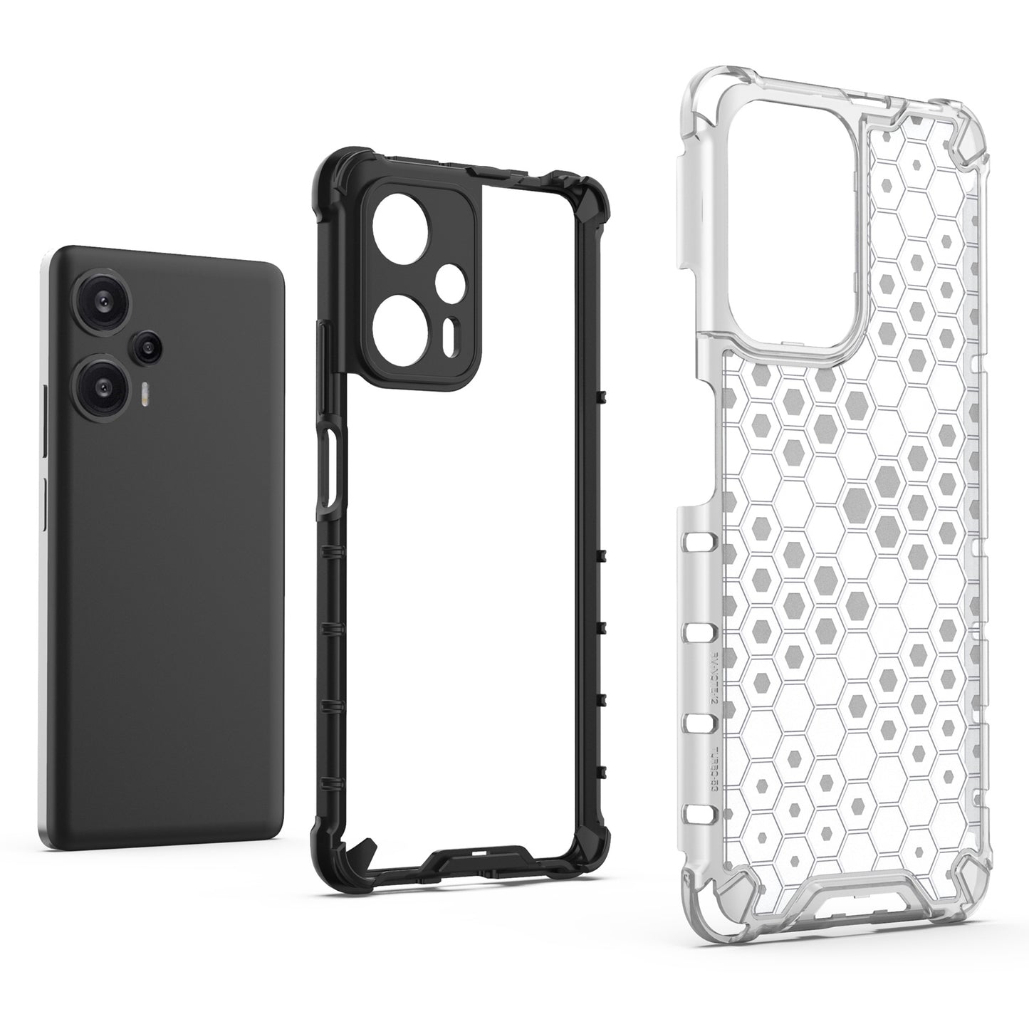 For Xiaomi Redmi Note 12 Turbo / Poco F5 5G Phone Case TPU+PC Honeycomb Texture Cover