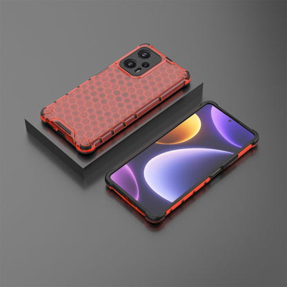 For Xiaomi Redmi Note 12 Turbo / Poco F5 5G Phone Case TPU+PC Honeycomb Texture Cover