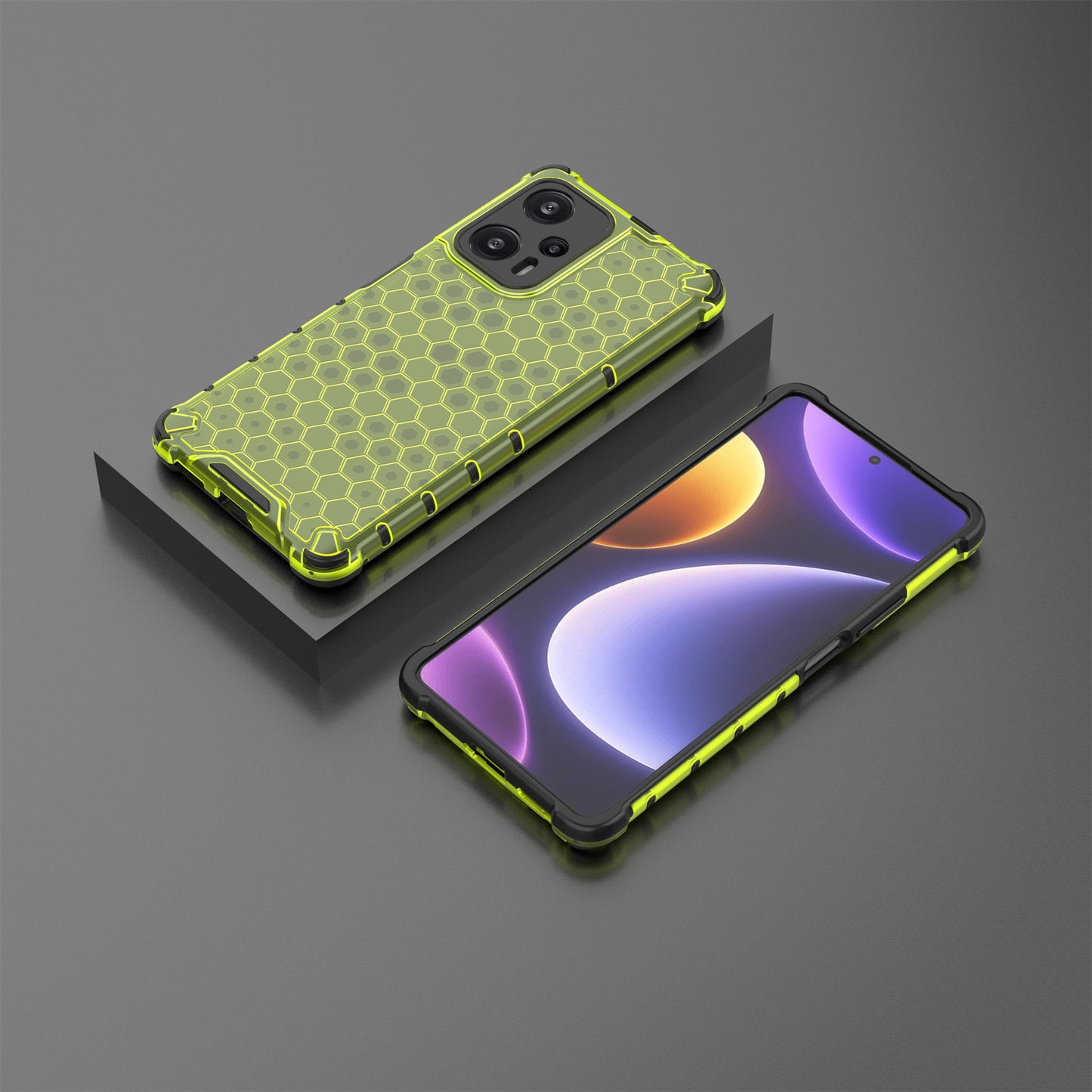 For Xiaomi Redmi Note 12 Turbo / Poco F5 5G Phone Case TPU+PC Honeycomb Texture Cover