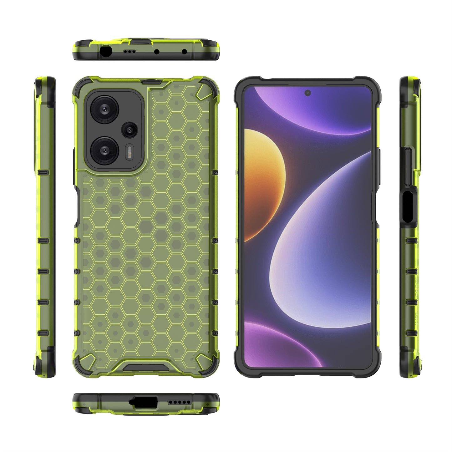 For Xiaomi Redmi Note 12 Turbo / Poco F5 5G Phone Case TPU+PC Honeycomb Texture Cover