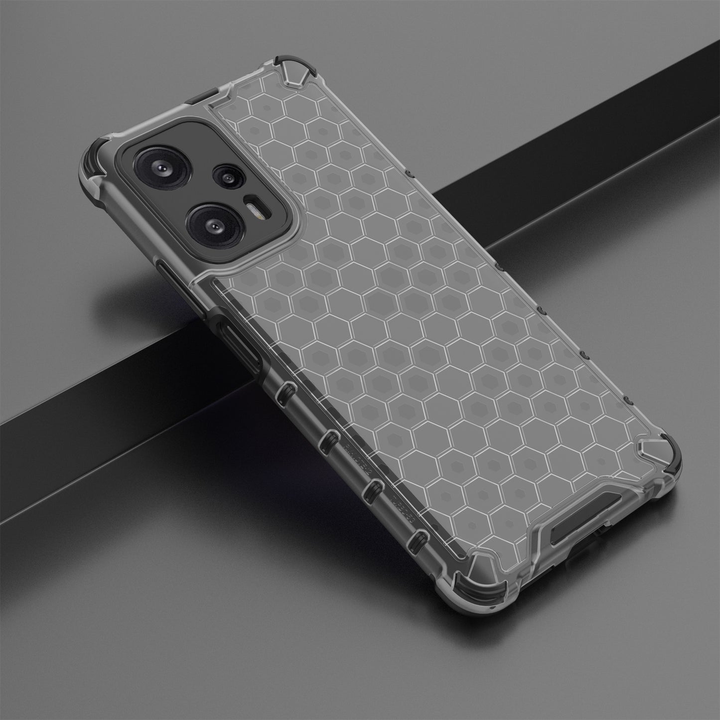 For Xiaomi Redmi Note 12 Turbo / Poco F5 5G Phone Case TPU+PC Honeycomb Texture Cover