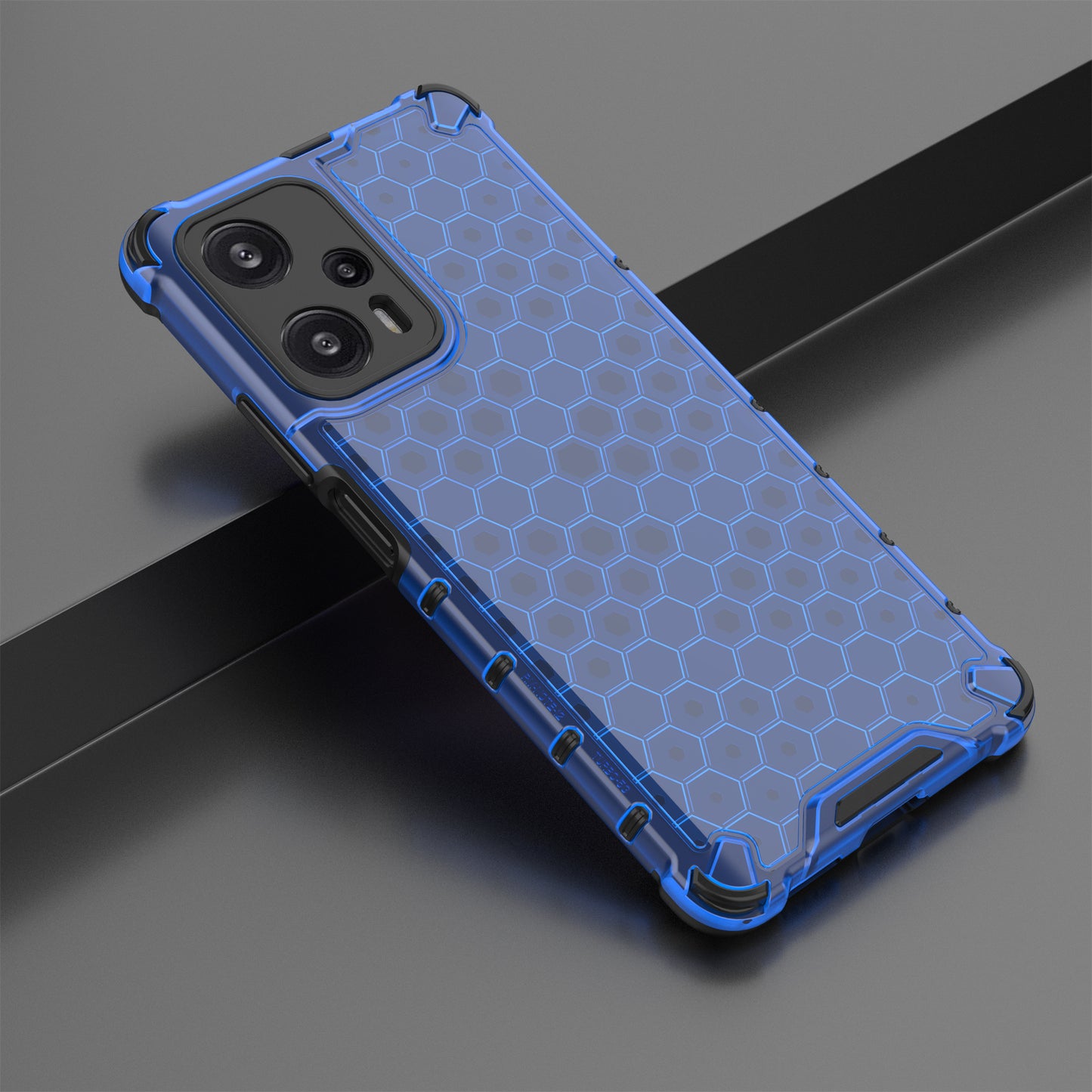 For Xiaomi Redmi Note 12 Turbo / Poco F5 5G Phone Case TPU+PC Honeycomb Texture Cover