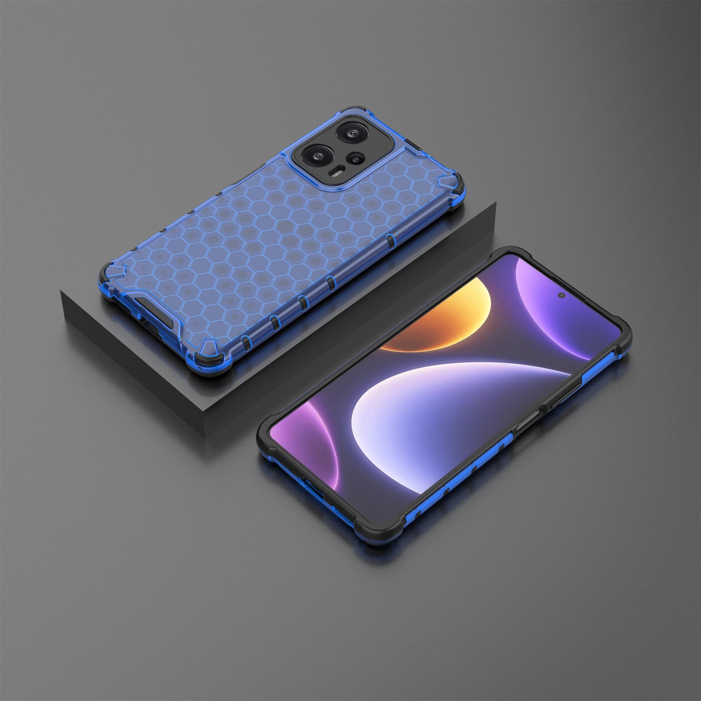 For Xiaomi Redmi Note 12 Turbo / Poco F5 5G Phone Case TPU+PC Honeycomb Texture Cover