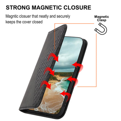 Phone Leather Case for Samsung Galaxy M54 5G / F54 5G , Imprinted Rhombus Pattern Wallet Stand Cover