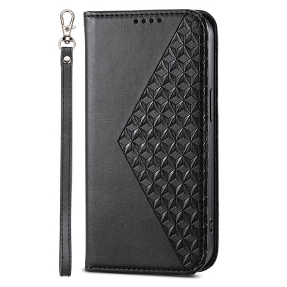 Phone Leather Case for Samsung Galaxy M54 5G / F54 5G , Imprinted Rhombus Pattern Wallet Stand Cover