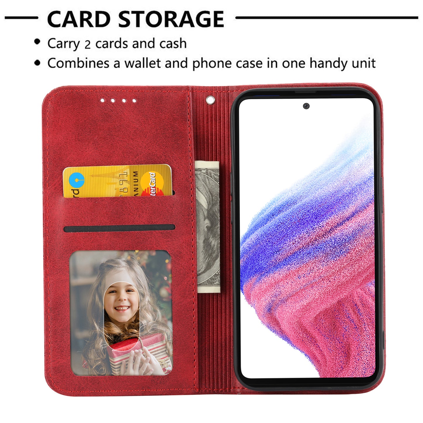 Phone Leather Case for Samsung Galaxy M54 5G / F54 5G , Imprinted Rhombus Pattern Wallet Stand Cover