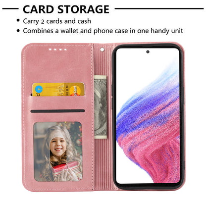 Phone Leather Case for Samsung Galaxy M54 5G / F54 5G , Imprinted Rhombus Pattern Wallet Stand Cover